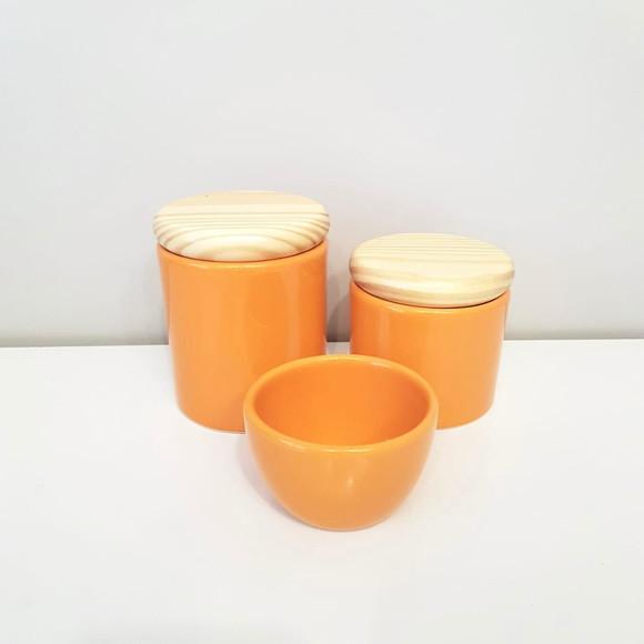 Kit Higiene 3 Peças Laranja Abóbora - Tampa Pinus