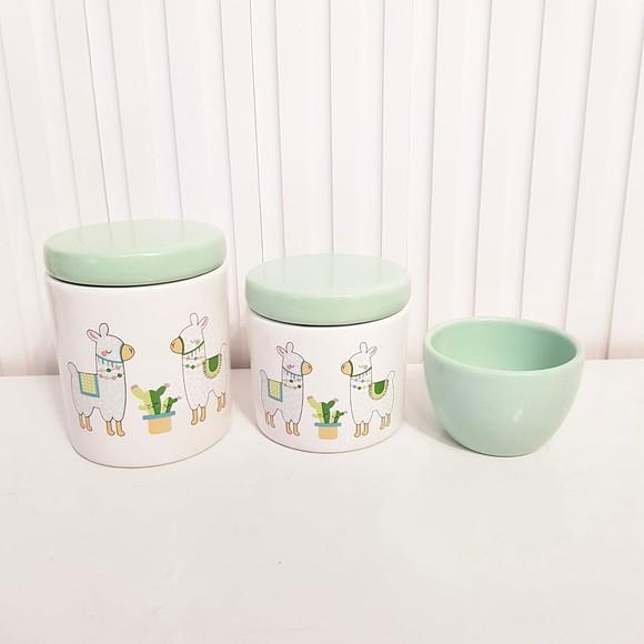 Kit Higiene 3 Peças Lhama Verde