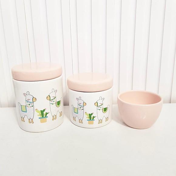 Kit Higiene 3 Peças Lhama Rosa Bebê ou Rosé