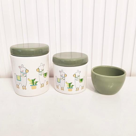 Kit Higiene 3 Peças Lhama Verde