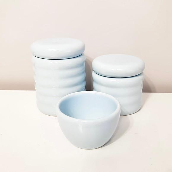 Kit Higiene 3 Peças Ondulado Azul Antigo (claro)