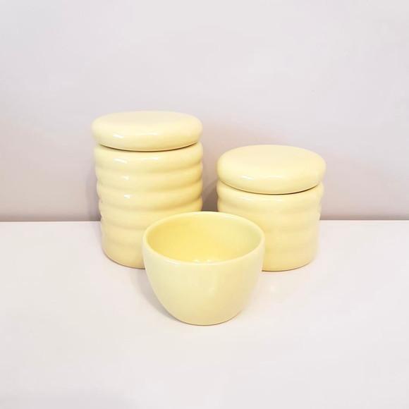 Kit Higiene 3 peças Ondulado Amarelo Candy