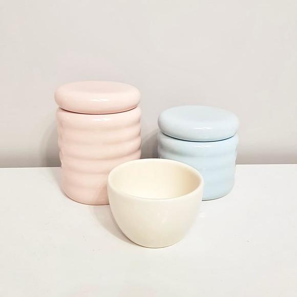 Kit Higiene 3 Peças Ondulado Candy - Rosé Azul Antigo Creme