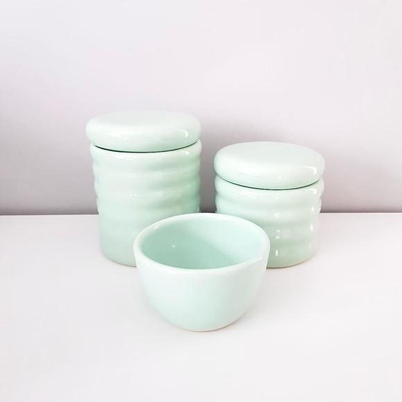 Kit Higiene 3 Peças Ondulado Verde Bebê