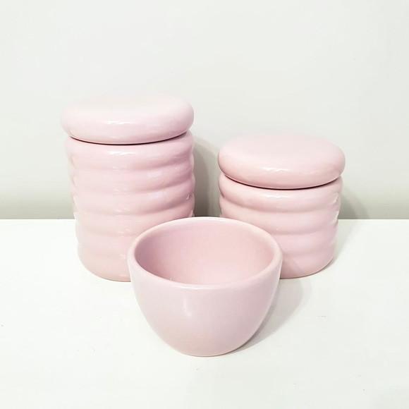 Kit Higiene 3 peças Ondulado Rosa bebê