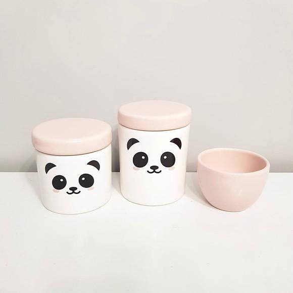 Kit Higiene 3 peças Panda Pandinha - rosé