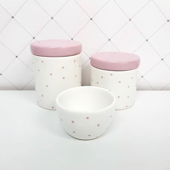 Kit Higiene 3 Peças Poás Rosa Bebê