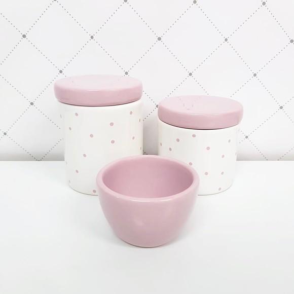 Kit Higiene 3 Peças Poás Rosa Bebê