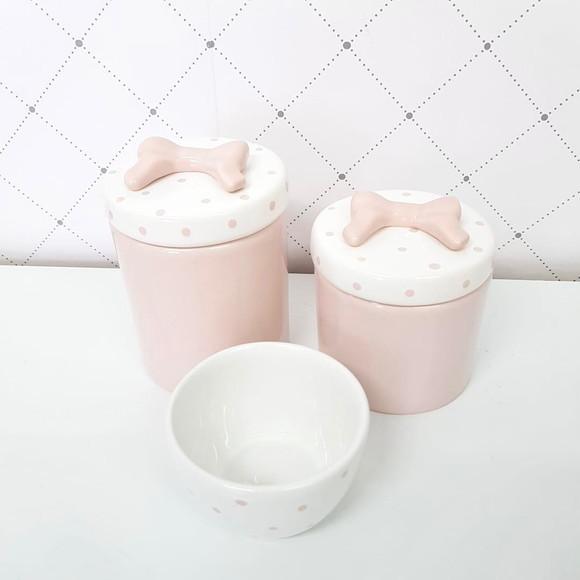 Kit Higiene 3 Peças Rosé e Poás Rosé - Aplique Laço