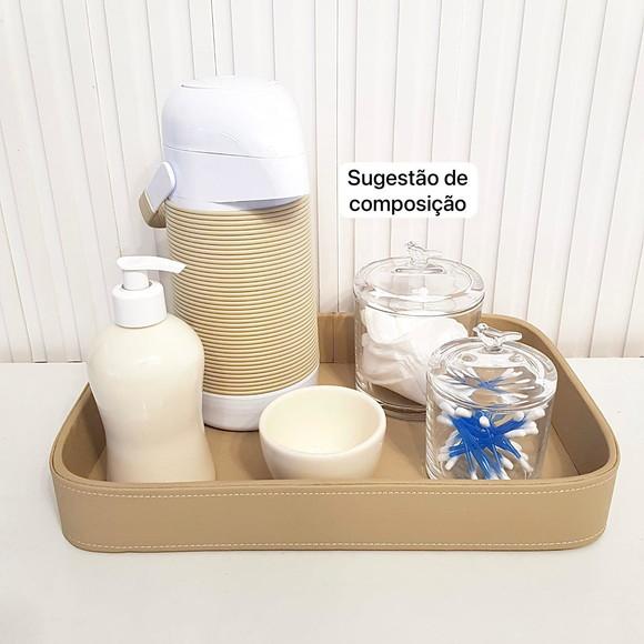 Kit Higiene 3 Peças Vidro Puxador Bird - Molhadeira Cerâmica