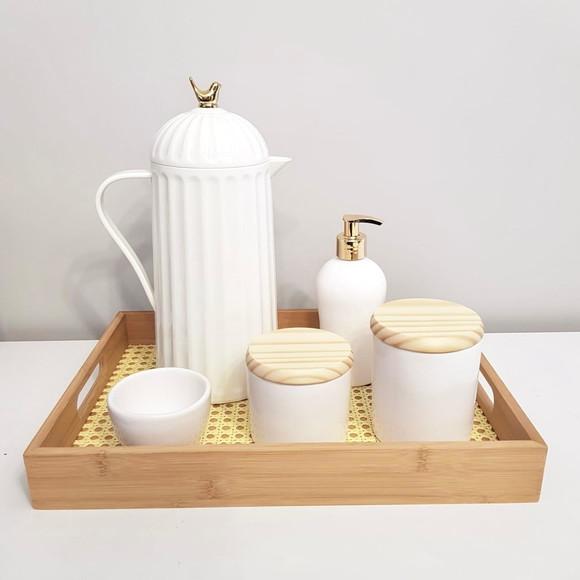 Kit Higiene Bambu Palhinha e Branco - Térmica Bird