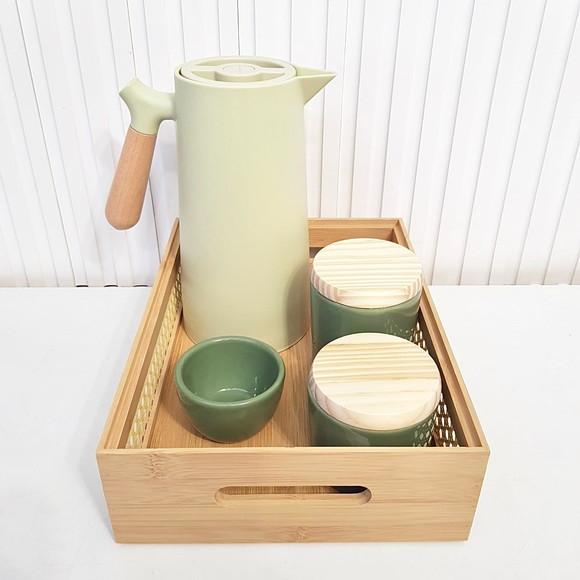 Kit Higiene Bebê 22x33cm Palhinha Verde Militar/oliva Bambu