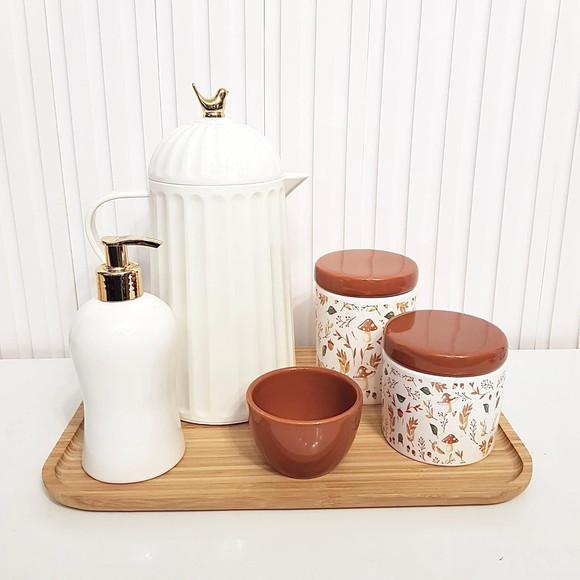 Kit Higiene Bebê 23x33cm Bosque Cogumelo - Caramelo