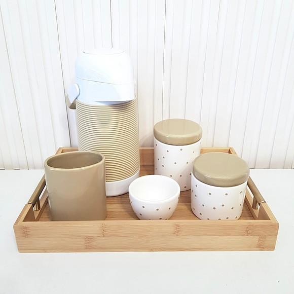 Kit Higiene Bebê 26x38cm Poás Cáqui - Térmica Alinhavada