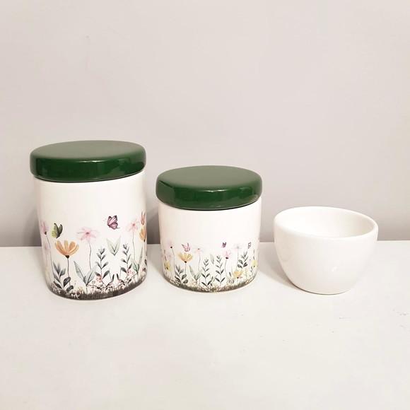 Kit Higiene Bebê 3 Pças Jardim Encantado Floral Verde Escuro