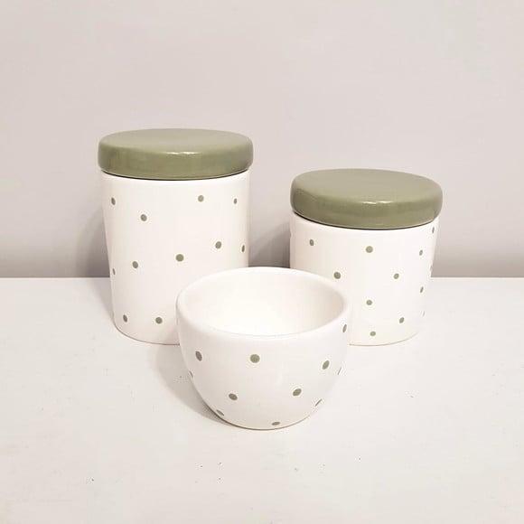 Kit Higiene Bebê 3 Pçs Poás Verde Militar / Oliva Tampa Lisa
