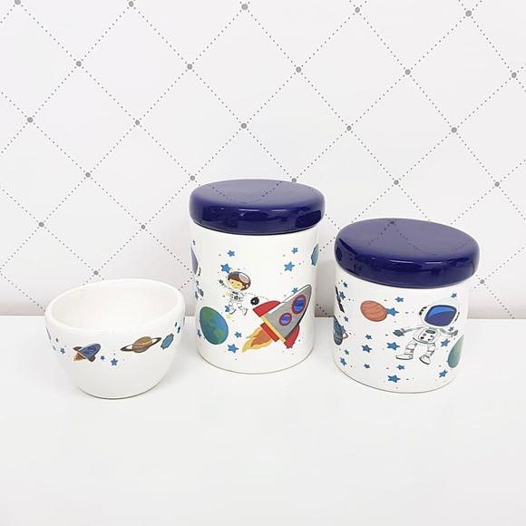 Kit Higiene Bebê 3 Peças Astronauta -tampa Várias Cores