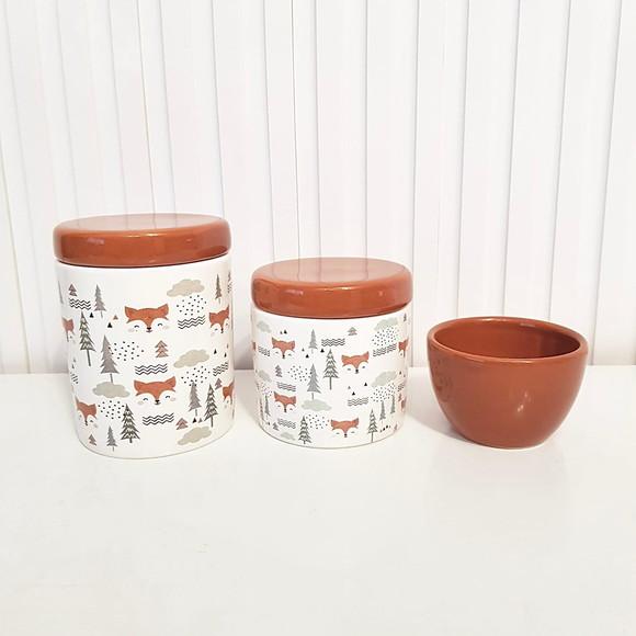 Kit Higiene Bebê 3 Peças Bosque Raposinha - Caramelo
