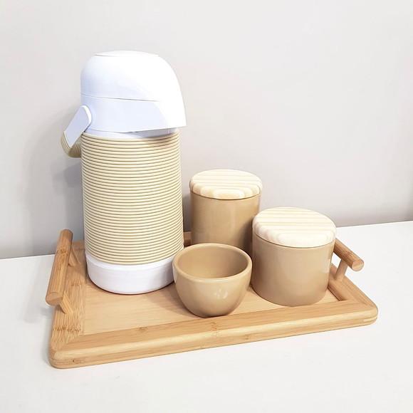 Kit Higiene Bebê 3 Peças Cáqui Tampa Pinus