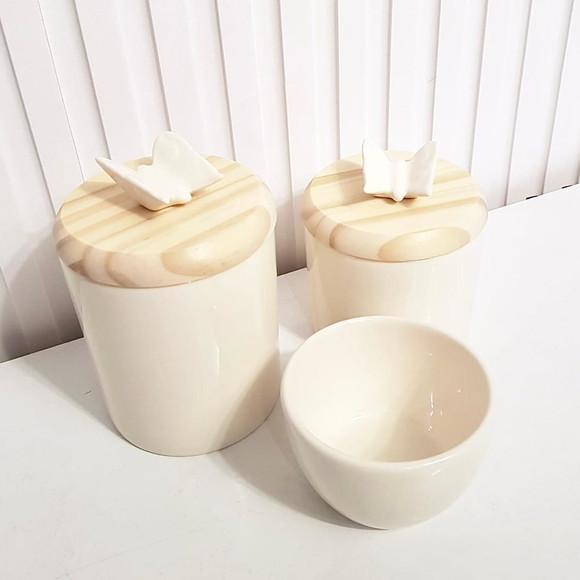 Kit Higiene Bebê 3 Peças Creme Aplique Borboleta - Pinus