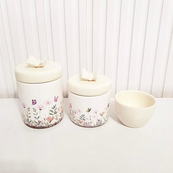 Kit Higiene Bebê 3 Peças Jardim Encantado Creme Borboleta