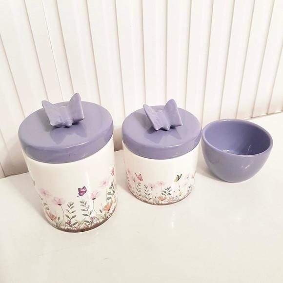 Kit Higiene Bebê 3 Peças Jardim Encantado Lilás Borboleta
