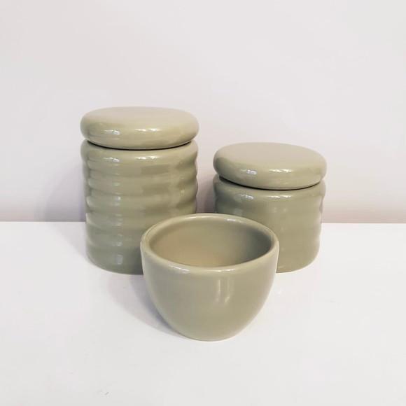 Kit Higiene Bebê 3 Peças Ondulado Verde Militar / Oliva