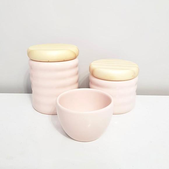 Kit Higiene Bebê 3 Peças Ondulado Rosa Rosé - Pinus