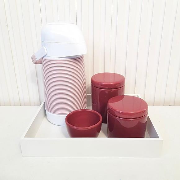 Kit Higiene Bebê 3 Peças Vinho Bordô
