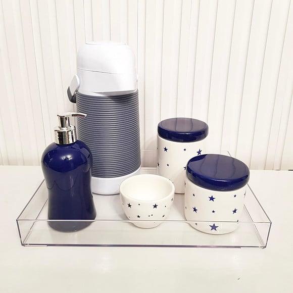 Kit Higiene Bebê Estrelinhas Azul Marinho/jeans - Alinhavada