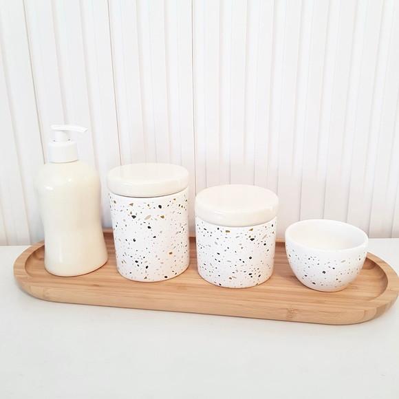 Kit Higiene Bebê Granilite Bege Creme 16x44cm