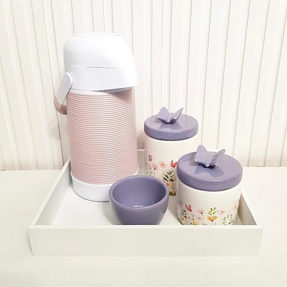 Kit Higiene Bebê Jardim Encantado Lilás e Rosa Antigo