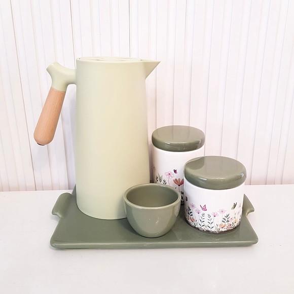 Kit Higiene Bebê Jardim Encantado Verde Militar/oliva - Reta