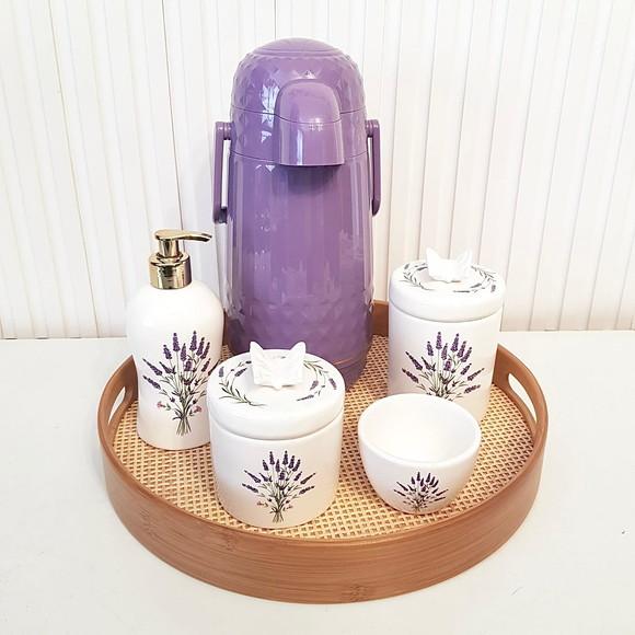 Kit Higiene Bebê Lavanda Lilás Roxo - Borboleta + Palhinha