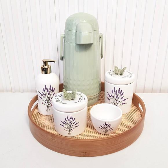 Kit Higiene Bebê Lavanda Verde Oliva - Borboleta + Palhinha