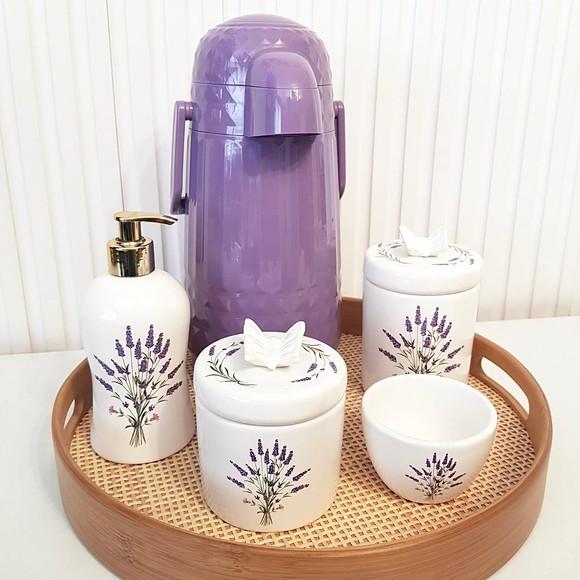 Kit Higiene Bebê Lavanda Lilás Roxo - Borboleta + Palhinha