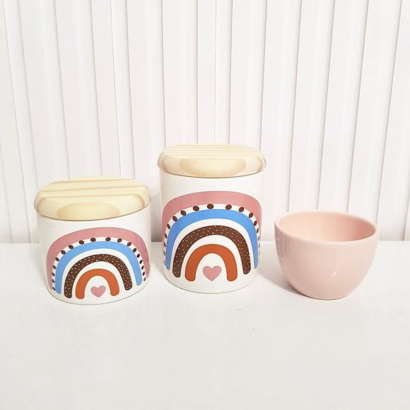 Kit Higiene Bebê Menina 3 Peças Arco-íris Boho Mix - Pinus