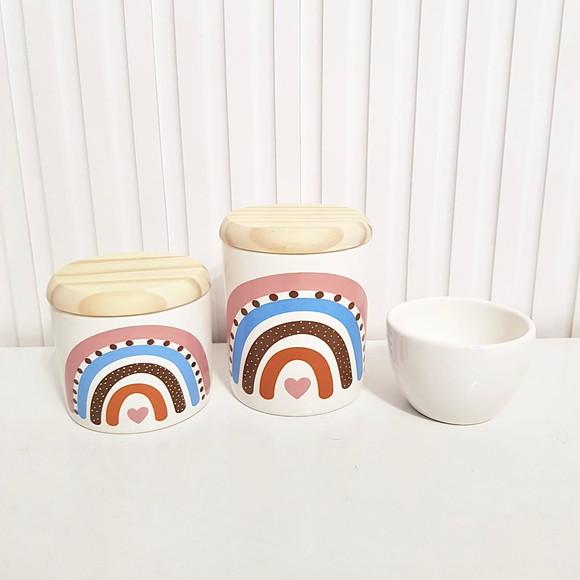Kit Higiene Bebê Menina 3 Peças Arco-íris Boho Mix - Pinus