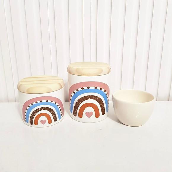 Kit Higiene Bebê Menina 3 Peças Arco-íris Boho Mix - Pinus