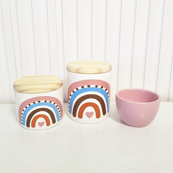 Kit Higiene Bebê Menina 3 Peças Arco-íris Boho Mix - Pinus