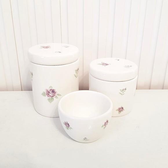 Kit Higiene Bebê Menina 3 Peças Floral Lilás