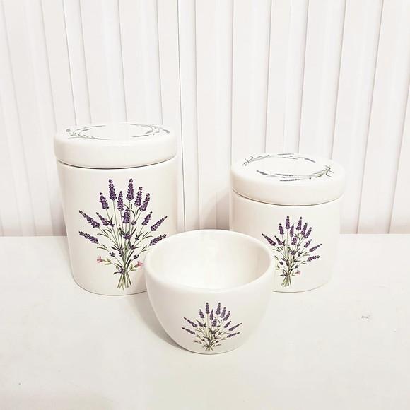 Kit Higiene Bebê Menina 3 Peças Lavanda - Tampa Estampada