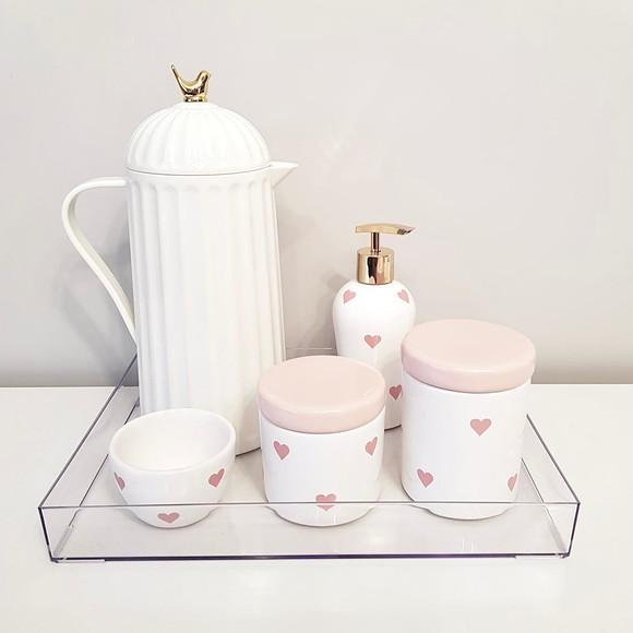 Kit Higiene Bebê Menina Coração Rosa - Térmica Bird