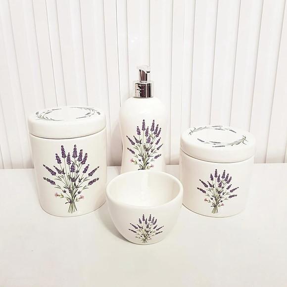 Kit Higiene Bebê Menina 4 Peças Lavanda - Tampa Estampada