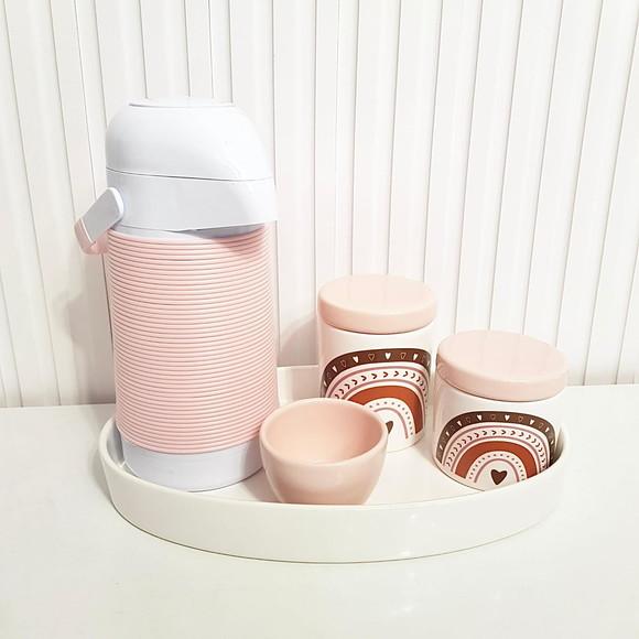 Kit Higiene Bebê Menina Arco-íris Boho Marrom + Rosé