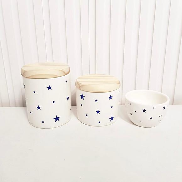 Kit Higiene Bebê Menino 3 Peças Estrelinhas Azul - Pinus
