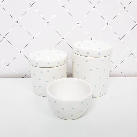 Kit Higiene Bebê Menino 3 Peças Poás Azul Antigo