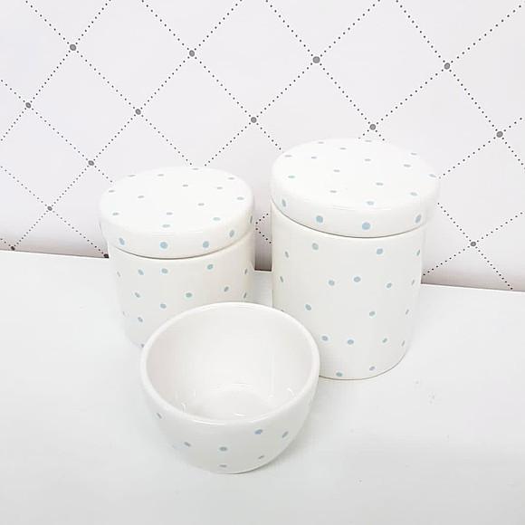 Kit Higiene Bebê Menino 3 Peças Poás Azul Antigo