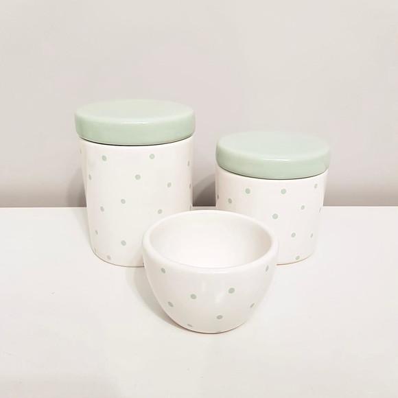 Kit Higiene Bebê Menino 3 Peças Poás Verde Bebê