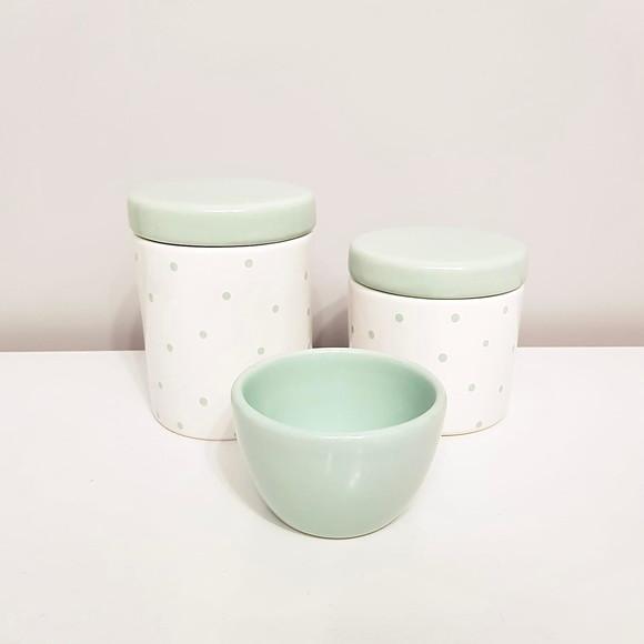 Kit Higiene Bebê Menino 3 Peças Poás Verde Bebê